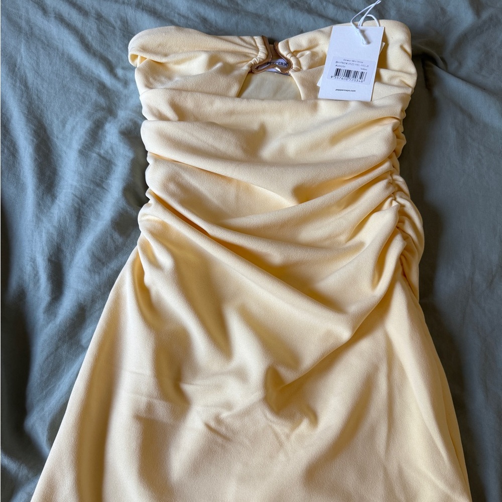 Peppermayo Strapless Yellow Dress